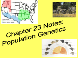 Chapter 23 Notes: Population Genetics