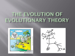 The Evolution of evolutionary theory