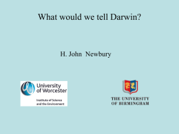 Darwin`s finches - University of Birmingham