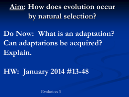Aim: How does evolution occur by natural selection?