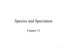 Species and Speciation - NAU jan.ucc.nau.edu web server
