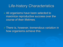 Chapter 12 Life Histories