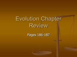 Evolution Chapter Review