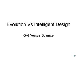 Evolution Vs Intelligent Design
