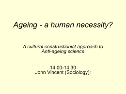 Ageing and Human Nature