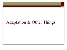 Chapter 21 Adaptation & Speciation