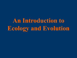 An Introduction to Ecology and Evolution