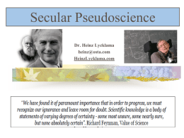 SecularPseudoScience - Heinz Lycklama`s Website