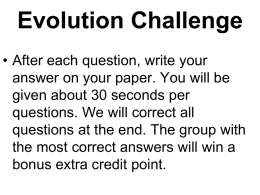 Evolution Challenge