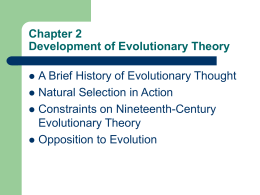 Chapter 2 the Development of Evolutionary Theory