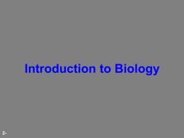 Introduction to Biology