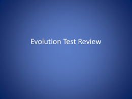 Evolution Test Review