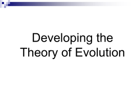 Historical Background to Darwin`s Theory of Evolution