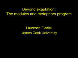The modules and metaphors program - MPI Berlin