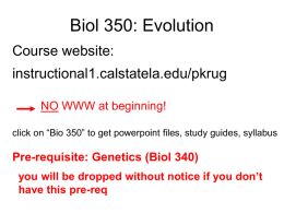 evolution by natural selection - Cal State LA