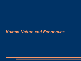 Human Nature and Economics