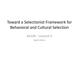 Toward a Common Framework for Behavioral and