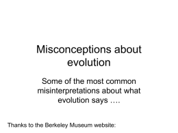 Misconceptions about evolution