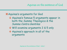 Aquinas on the existence of God - People at Creighton University