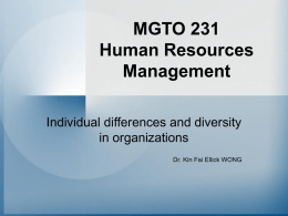 Individual differences and HRM