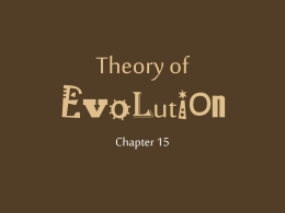 Theory of Evolution - Solon City Schools
