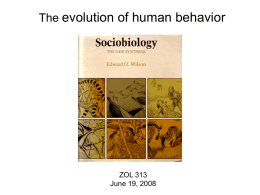 Human behavior I