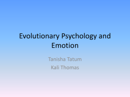 Evolutionary Psychology and Emotion