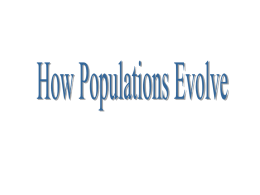 Populations are units of evolution