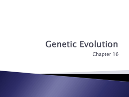 Genetic Evolution Lecture