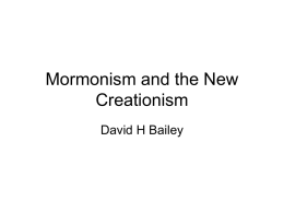 Mormonism and the New Creationism