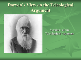 Darwin`s View on the Teleological Argument