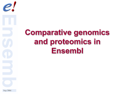 Comparative genomics and proteomics in Ensembl