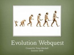 Evolution Webquest PowerPoint