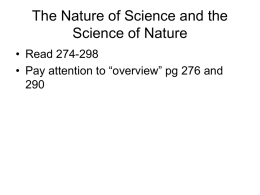 The Nature of Science and the Science of Nature - Tri