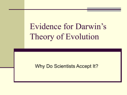Evidence for Darwin`s Theory of Evolution
