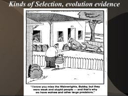 kinds of selection evolution evidence