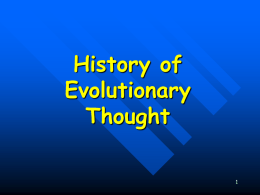 The History of Evolutionary Thought Honors Bio 2013