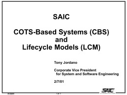 Tony Jordano - Center for Software Engineering