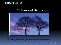 Chapter 2: Culture and Nature