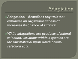 While adaptations are products of natural selection, variations within