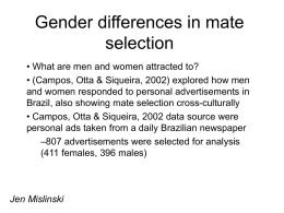 Gender differences in mate selection