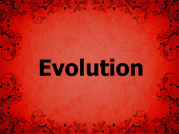 Evolution - Mrs. Cardoza Biology
