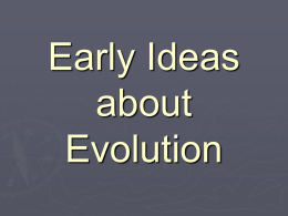 Ideas about Evolution