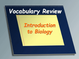 Vocabulary Review - Biology Junction