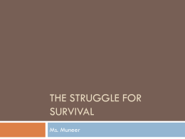 The Struggle for survival - Bloor