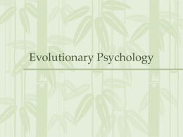 Evolutionary Psychology - HomePage Server for UT Psychology