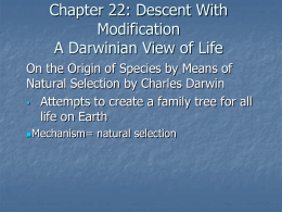 Chapter 22: Descent With Modification A Darwinian View