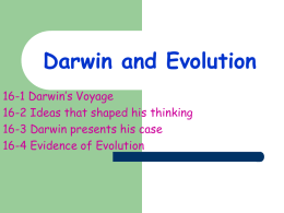 Ideas That Shaped Darwin`s Thinking