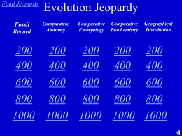 Evolution Jeopardy - Bryn Mawr School Faculty Web Pages