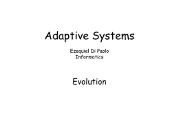Adaptive Systems Ezequiel Di Paolo COGS